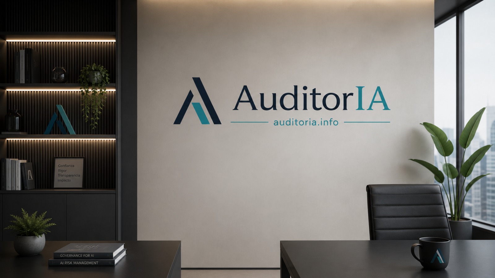 Arquitectura corporativa en tonos fríos